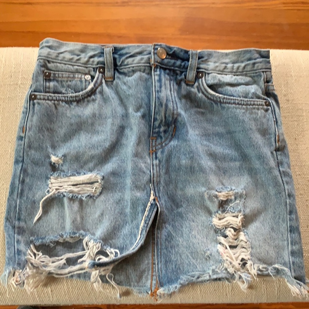 Free People mini Jean skirt